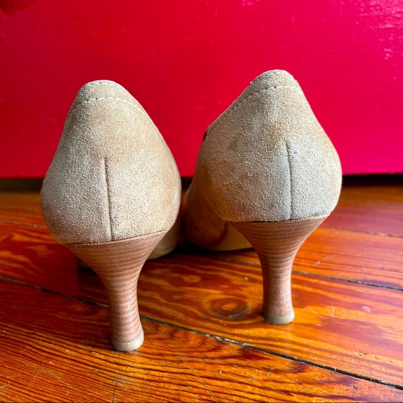 Unisa Camel Colored Suede Pumps, Square Toe, 8 - Picture 6 of 12